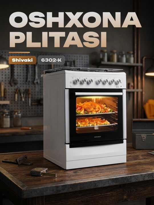 Oshxona plitasi Shivaki 6302-K Kombinatsiyalashtirilgan pech bilan - 