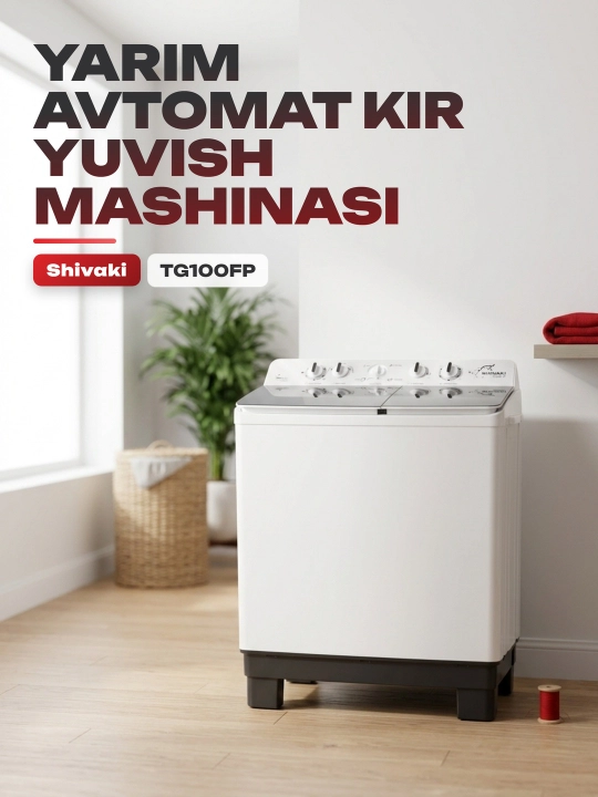 Kir yuvish mashinasi yarim avtomatik Shivaki TG100FP Suv 01, 10 kg - 