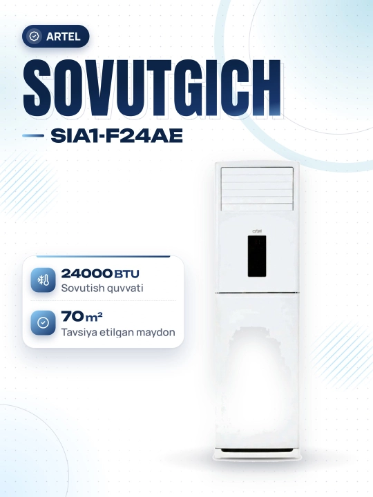 Artel SIA1-F24AE ustunli konditsioner 24 BTU 80m² gacha sovutish isitish LED - 