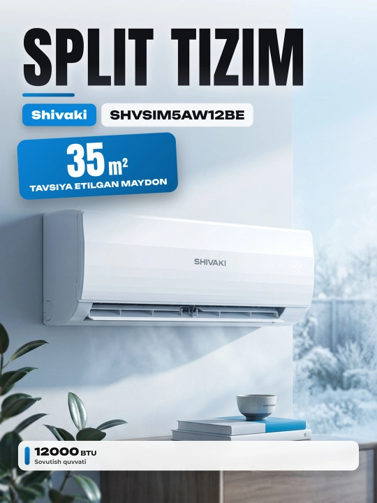 Konditsioner Shivaki SHVSIM5AW12BE, INVERTER, A - 