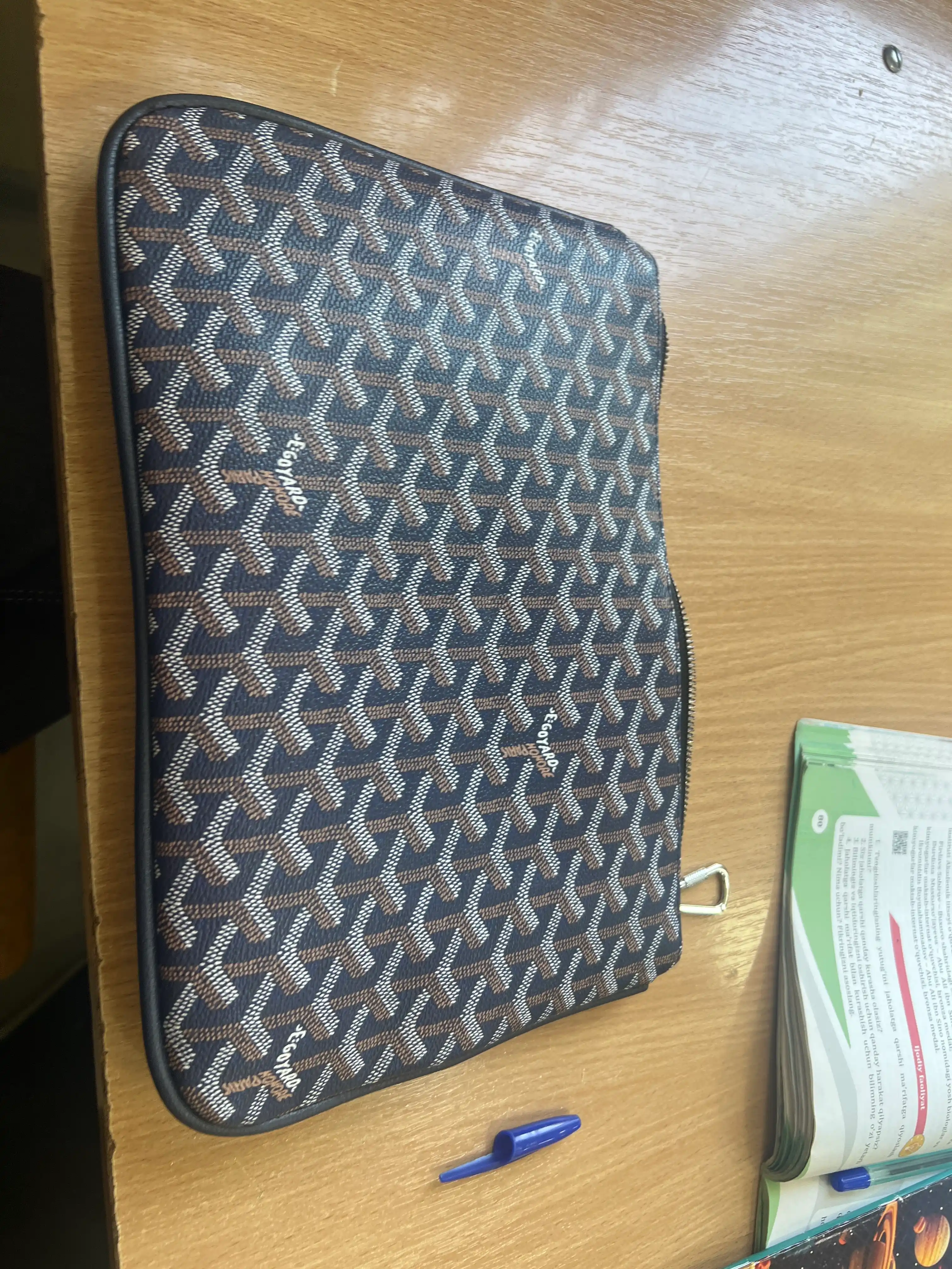 Мужской современный клатч в стиле Goyard (31х21 см)