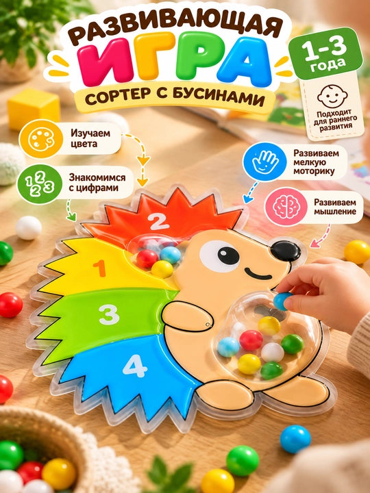 Развивающий сортер Динозавр для детей 1-3 лет