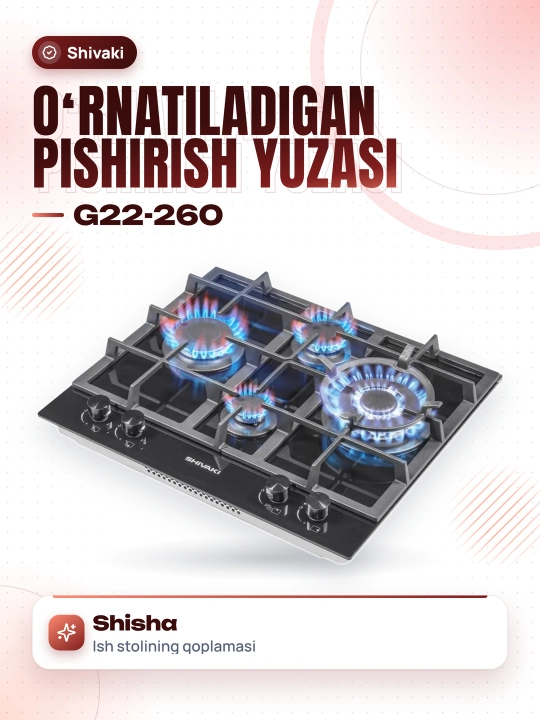 Pishirish paneli Shivaki G22-260, qora - 