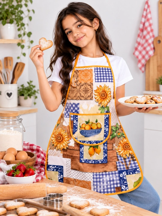 Maktab va uy xo'jaligi uchun o'smir qizlar va maktab o'quvchilari uchun apron