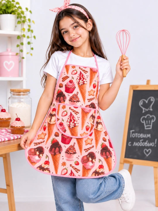 Maktab va uy xo'jaligi uchun o'smir qizlar va maktab o'quvchilari uchun apron