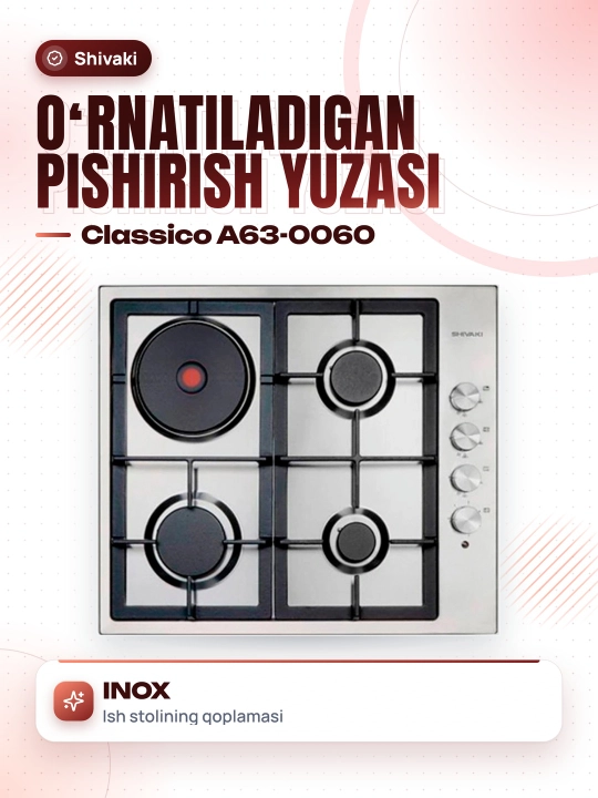 SHIVAKI S63-0060 kombi pishirish panellasi - 