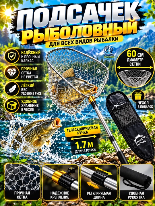 Нетонущий рыболовный подсачек - 