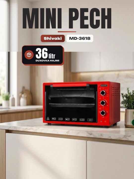 Мини-печь Artel MD-3618 qora/qizil (экон)