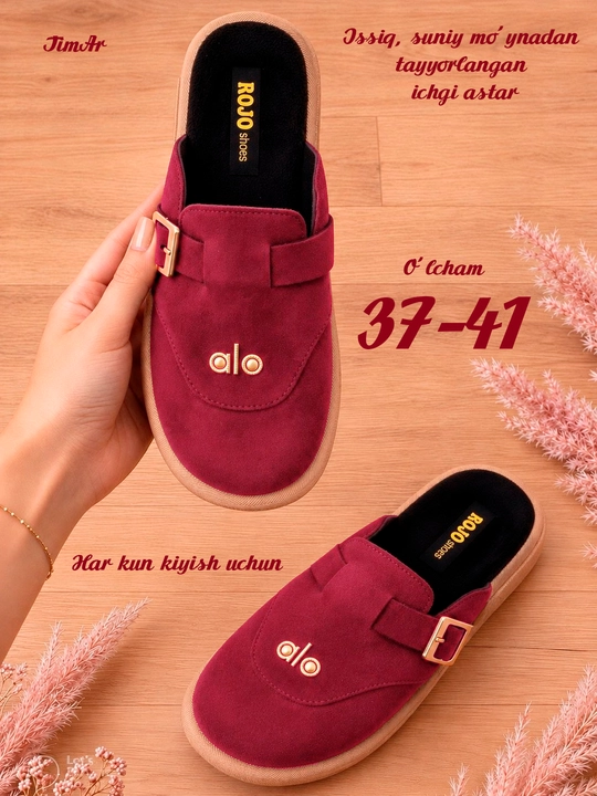 Ayollar uchun issiq shippaklar, TimAr Rojo eko-charm/eko-zamsh, issiq ichi moynali, 37-41