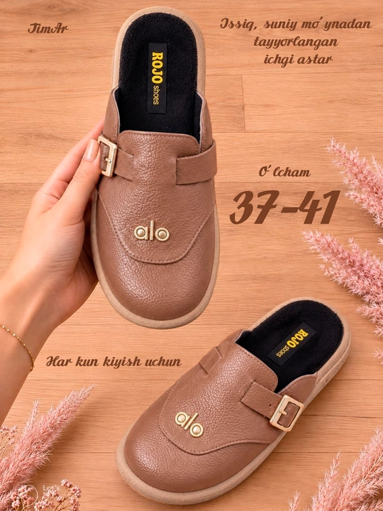 Ayollar uchun issiq shippaklar, TimAr Rojo eko-charm/eko-zamsh, issiq ichi moynali, 37-41