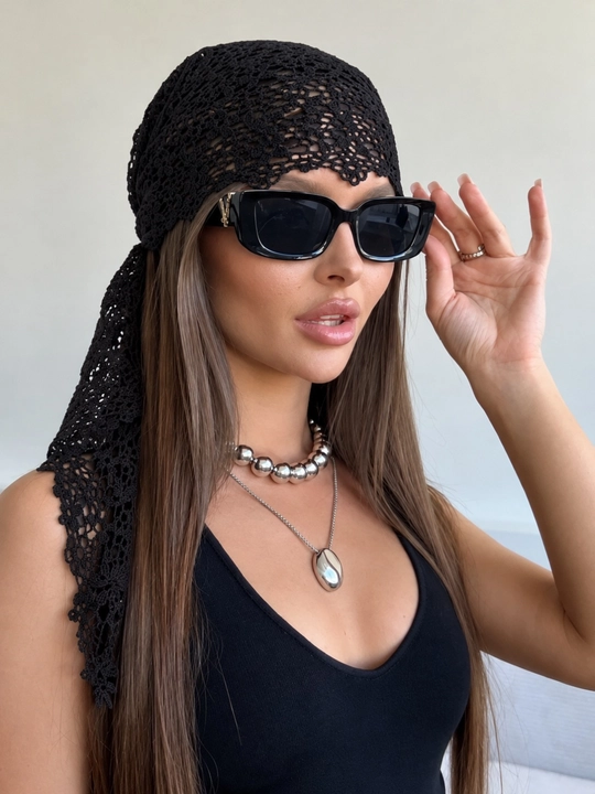 Косынка из кружева баска, платок на голову, бандана женская, корейский стиль, платок летни - 