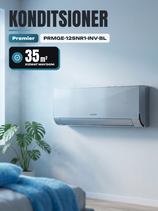 Кондиционер Premier PRMFR-12SNR1-INV, INVERTER, 35 м², A+++