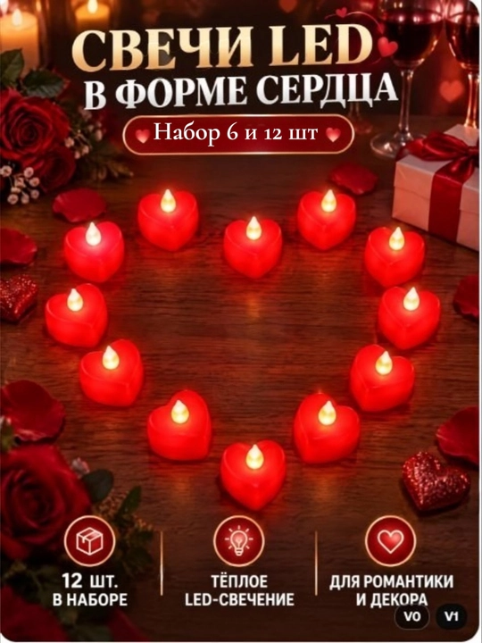Batareyali svetodiodli sham, uy uchun bezak