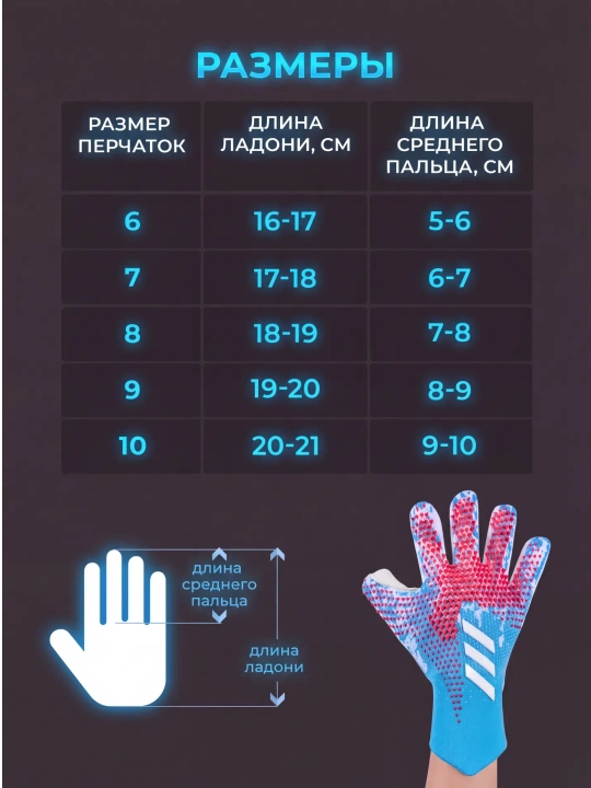 Перчатки вратарские для профессионального футбола