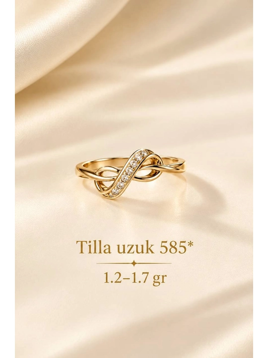 Ayollar uchun tillo uzuk, oltin 585 proba, yaqinlariz uchun ajoyib syurpriz