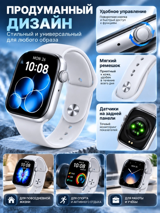 WATCH S20 Series 11 aqlli soat, zamonaviy dizaynli elektron qo‘l soati