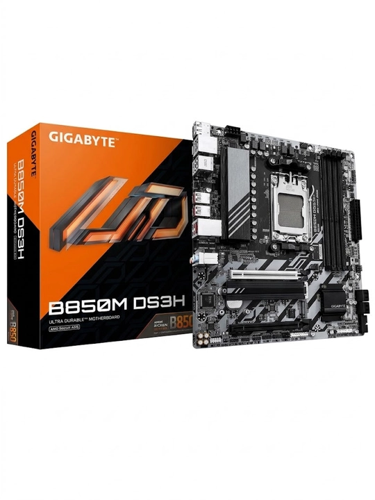 Ona plata GIGABYTE B850M DS3H, AM5, 4xDDR5, PCIe 5.0, M.2 NVMe, 2.5GbE LAN, mATX