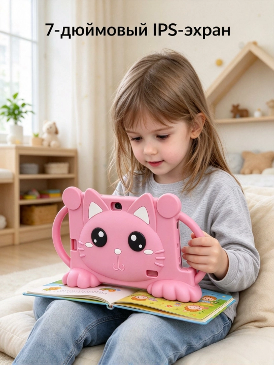 Планшет для малышей 7", 8+256ГБ, две фотокамеры, 4000мА・ч, силиконовый чехол