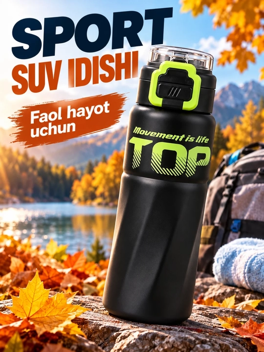 Termos suv uchun, trubochkali, sport va kundalik foydalanish uchun - 