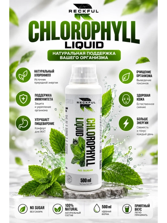 Reckful Chlorophyll 500ml вкус Мята, Хлорофиль