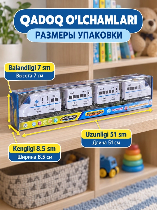 Inersion poyezd oyinchoq, bolalar uchun o'yinchoqlar poyezd, 3+