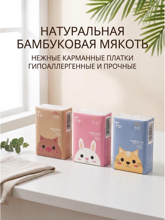 Натуральные и древесные целлюлозные белые маленькие упаковки бумажных салфеток