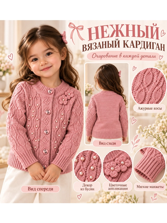 Детский кардиган, кардиган для девочек - 