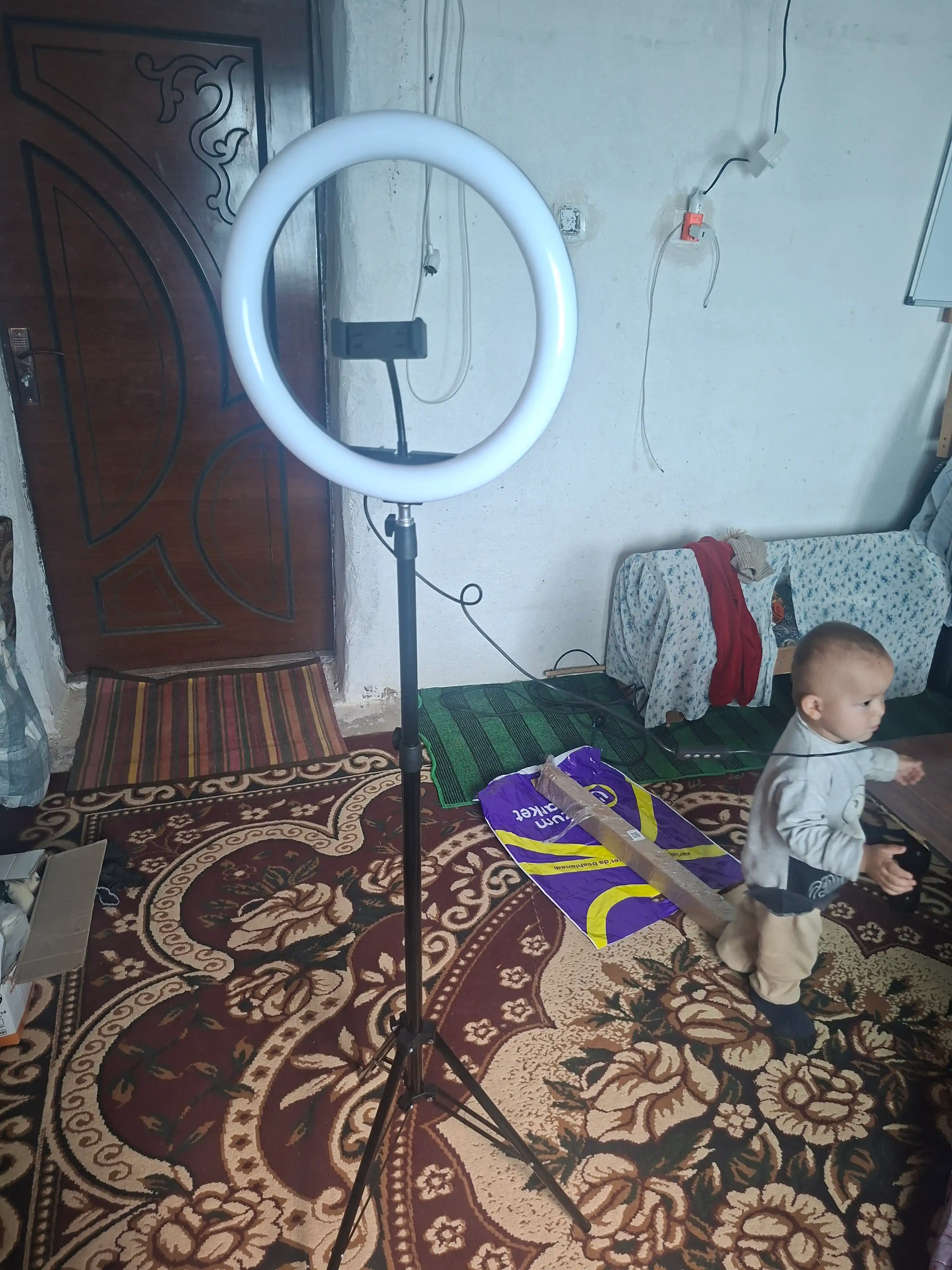 Led lampa halqali, shtativ telefon, lampa kamera, shtativ lampa rgb