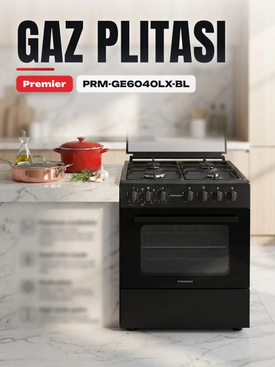 Газовая плита Premier PRM-GE6040LX-BL - 