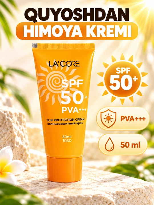 Солнцезащитный крем для лица SPF 50+, защита от солнца, 50 мл - 