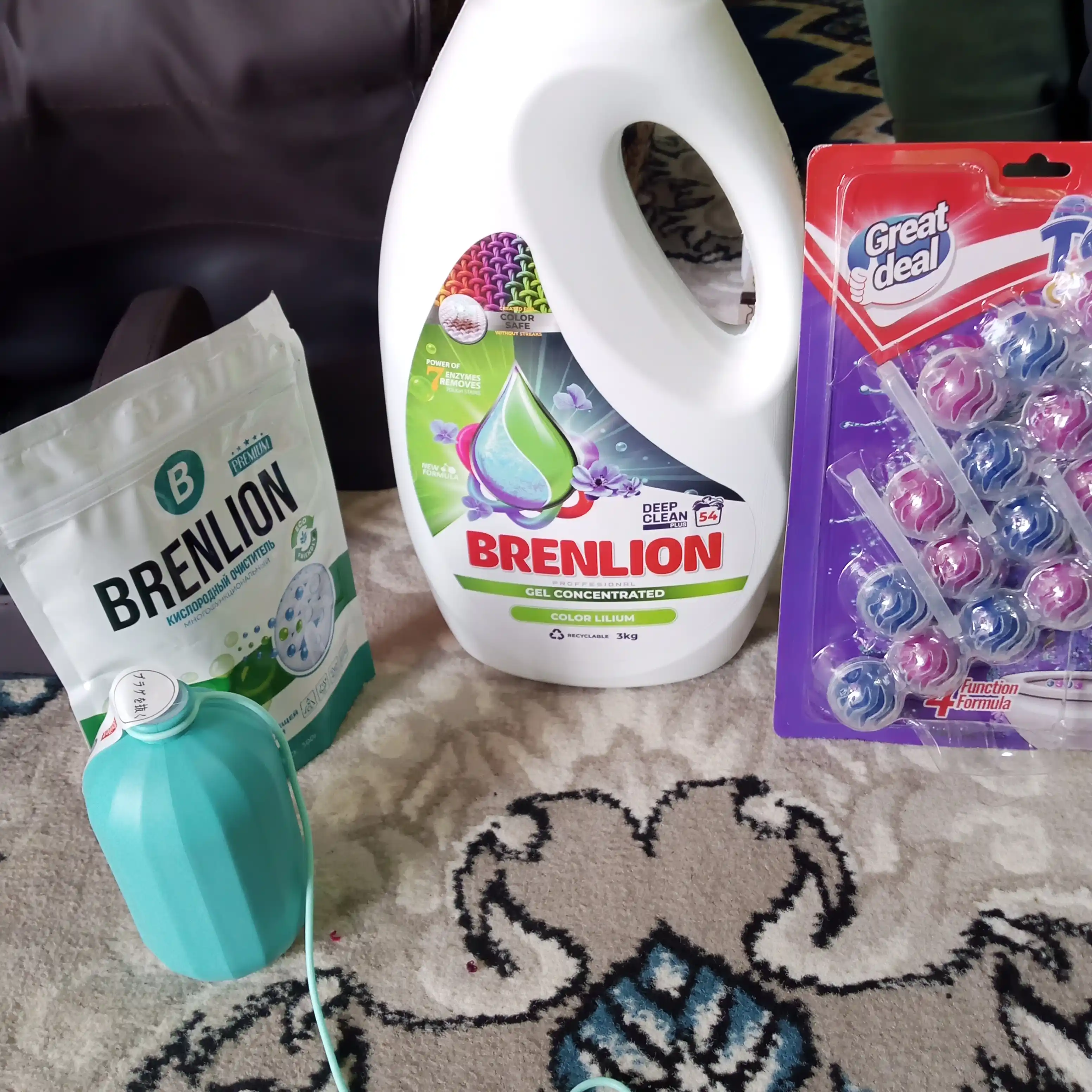 Набор BRENLION жидкий гель для стирки 3 кг и кислородный отбеливатель 300 г