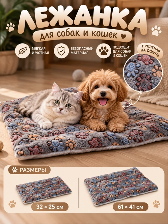 Лежанка для собак и кошек, одеяло для животных - 