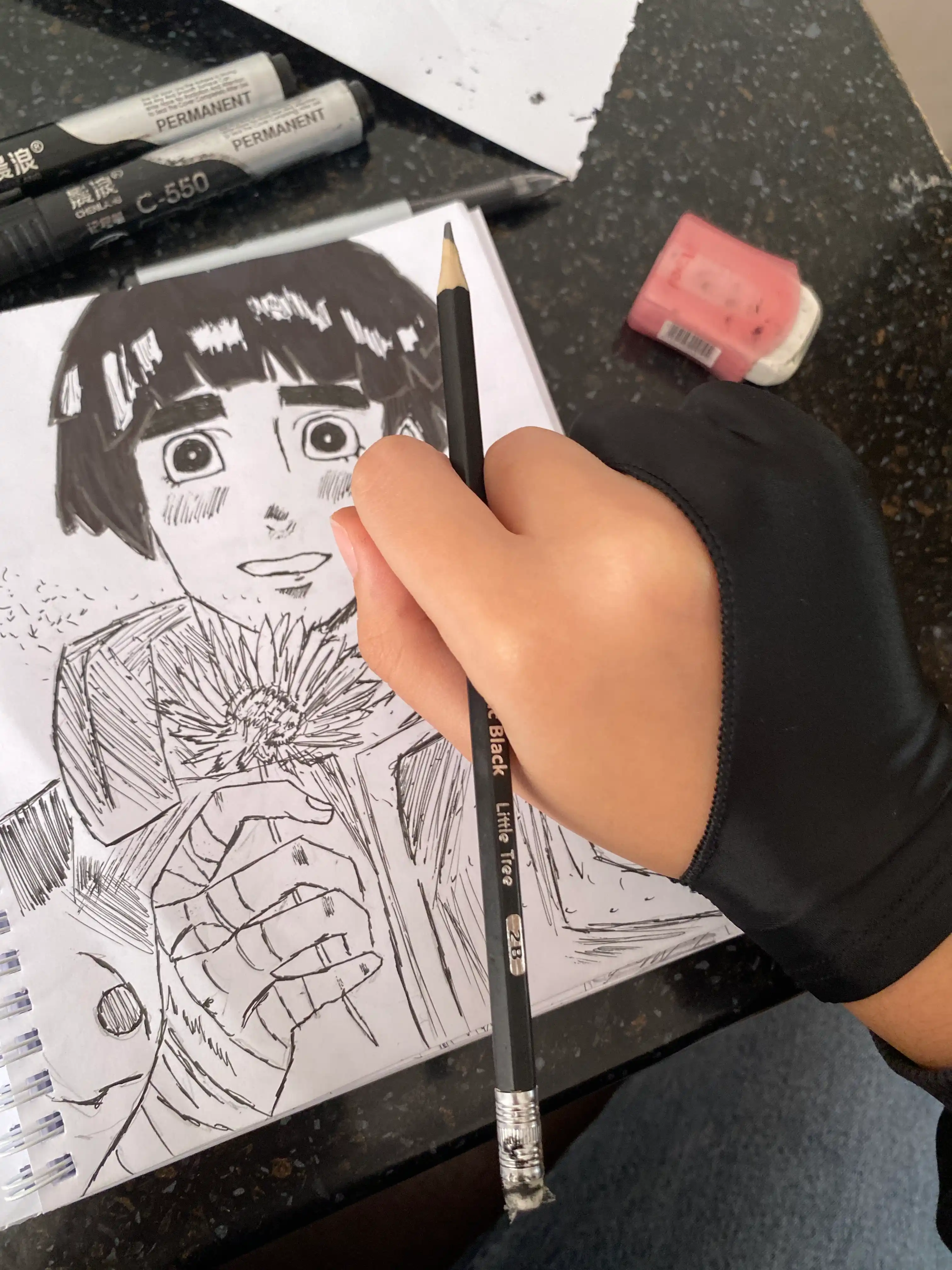 Rasm Chizish Uchun Antisensor Qo'lqop (Painting Gloves) Planshet va Qog'ozga, S O'lcham