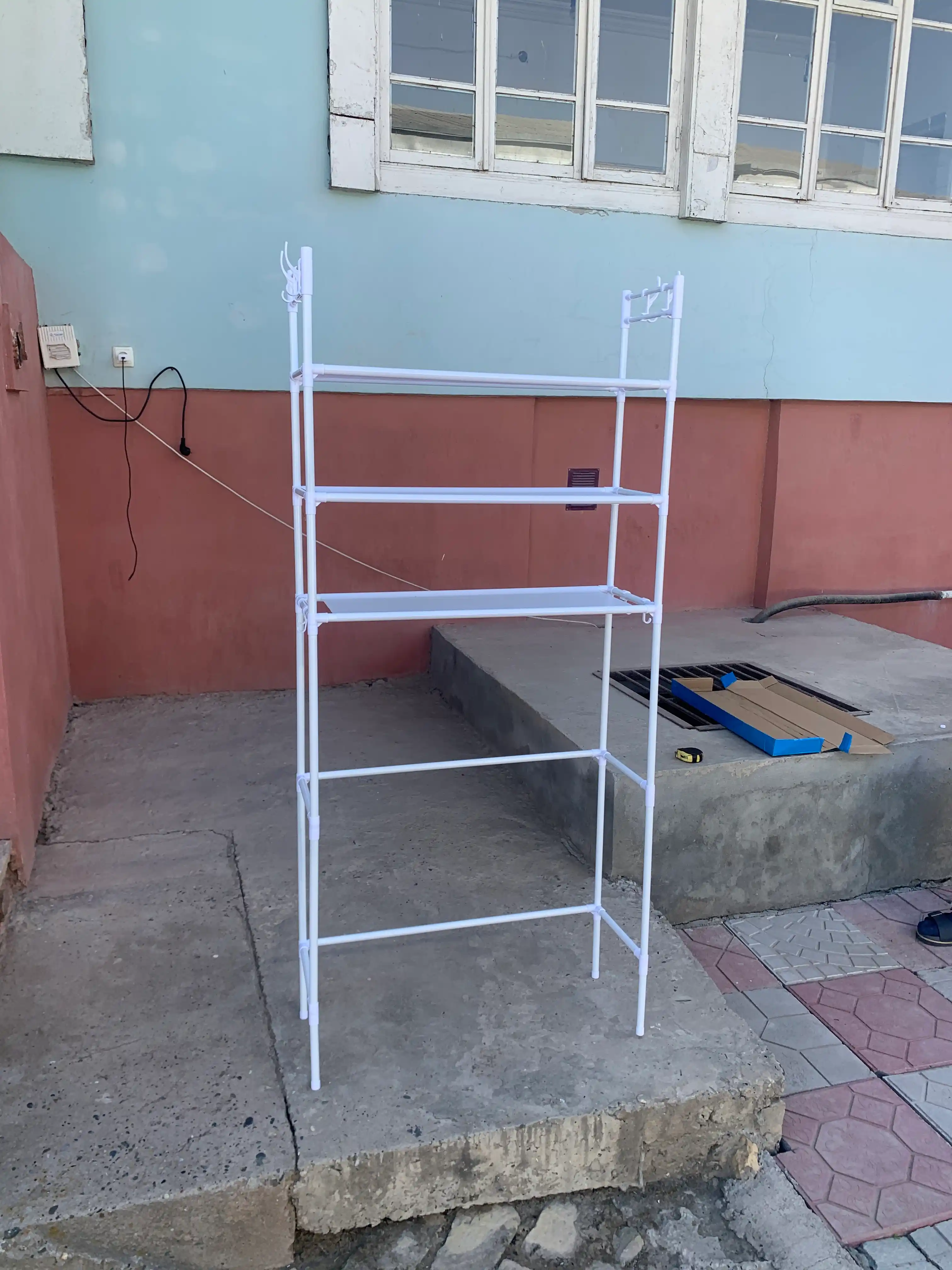 Полка для ванной, 3-ярусный металлический стеллаж над стиральной машиной и туалетом