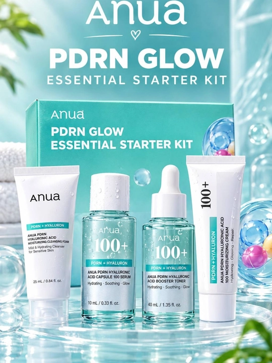 Anua PDRN Glow 100 Starter Kit увлажняющий крем для лица с гиалуроновой кислотой