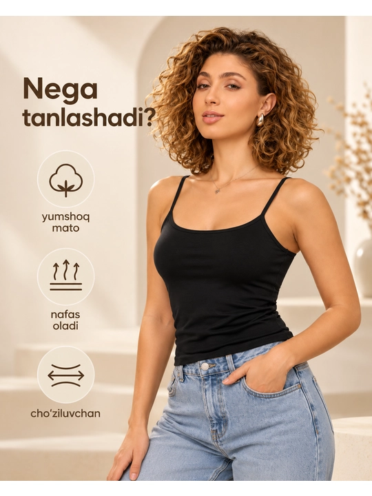 Ayollar maykasi, 2 donalik paxtali komplekt, tasmali
