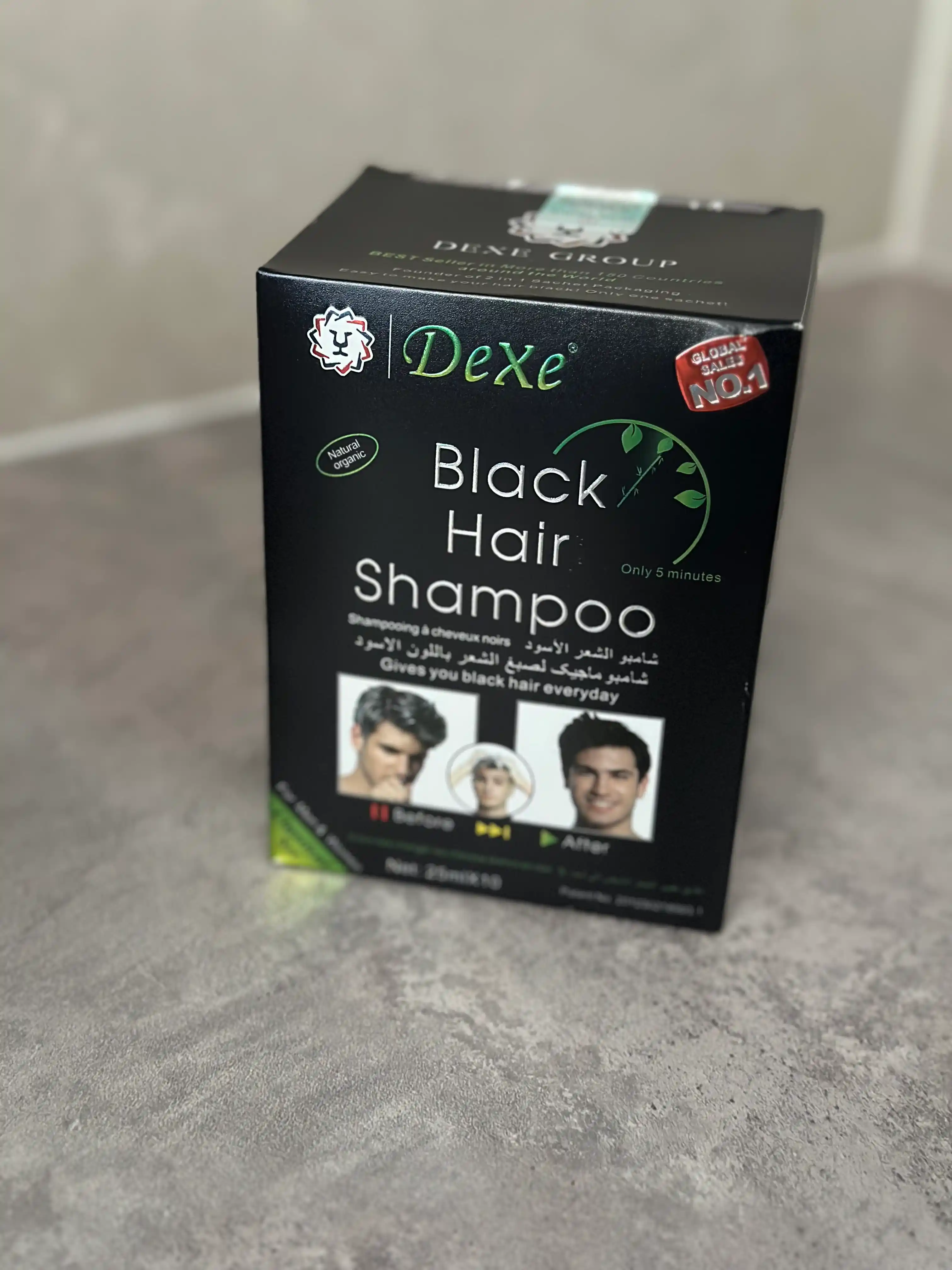 Шампунь краска для волос Dexe Black Hair чёрный против седины, 10 шт