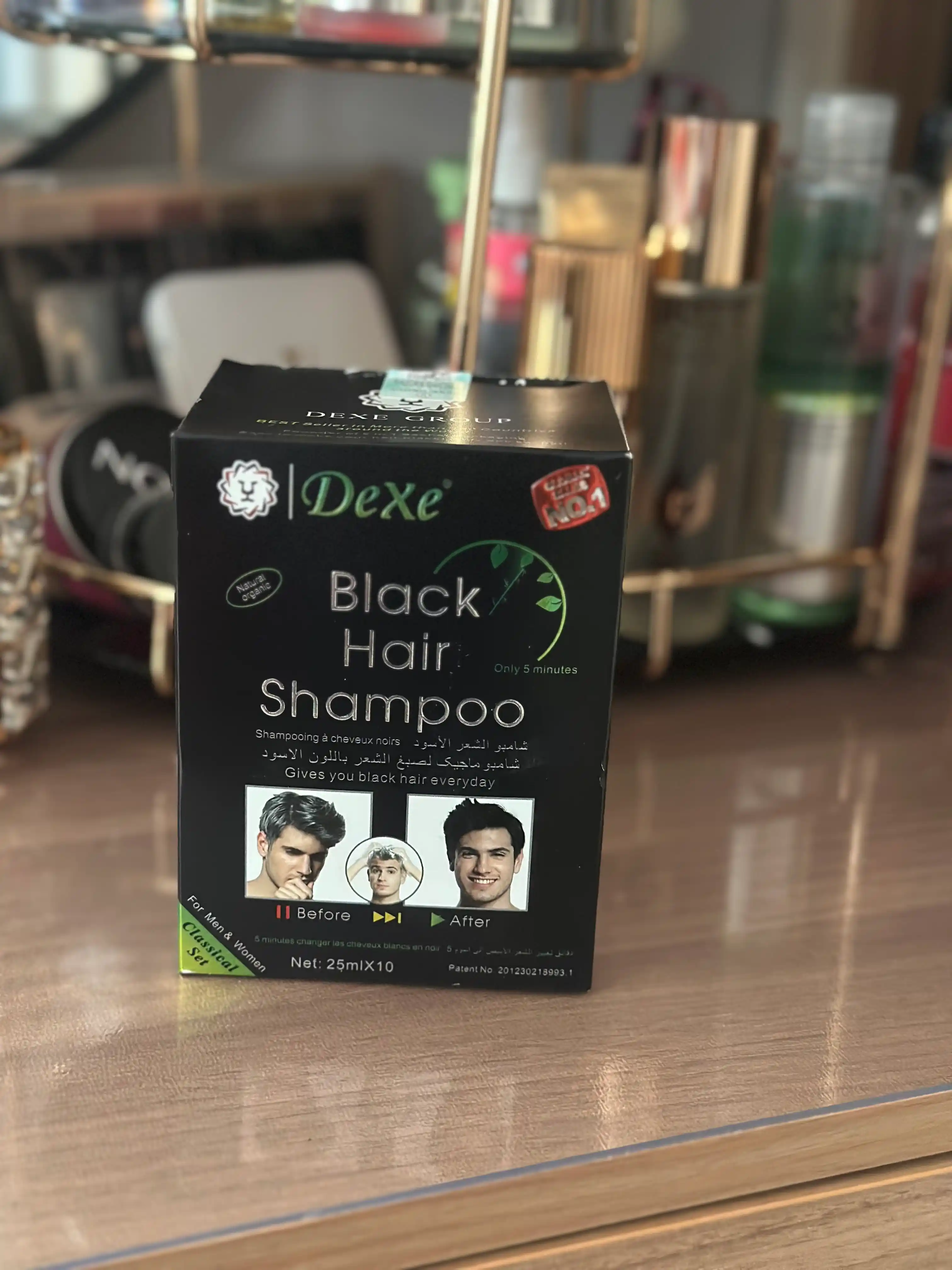 Шампунь краска для волос Dexe Black Hair чёрный против седины, 10 шт