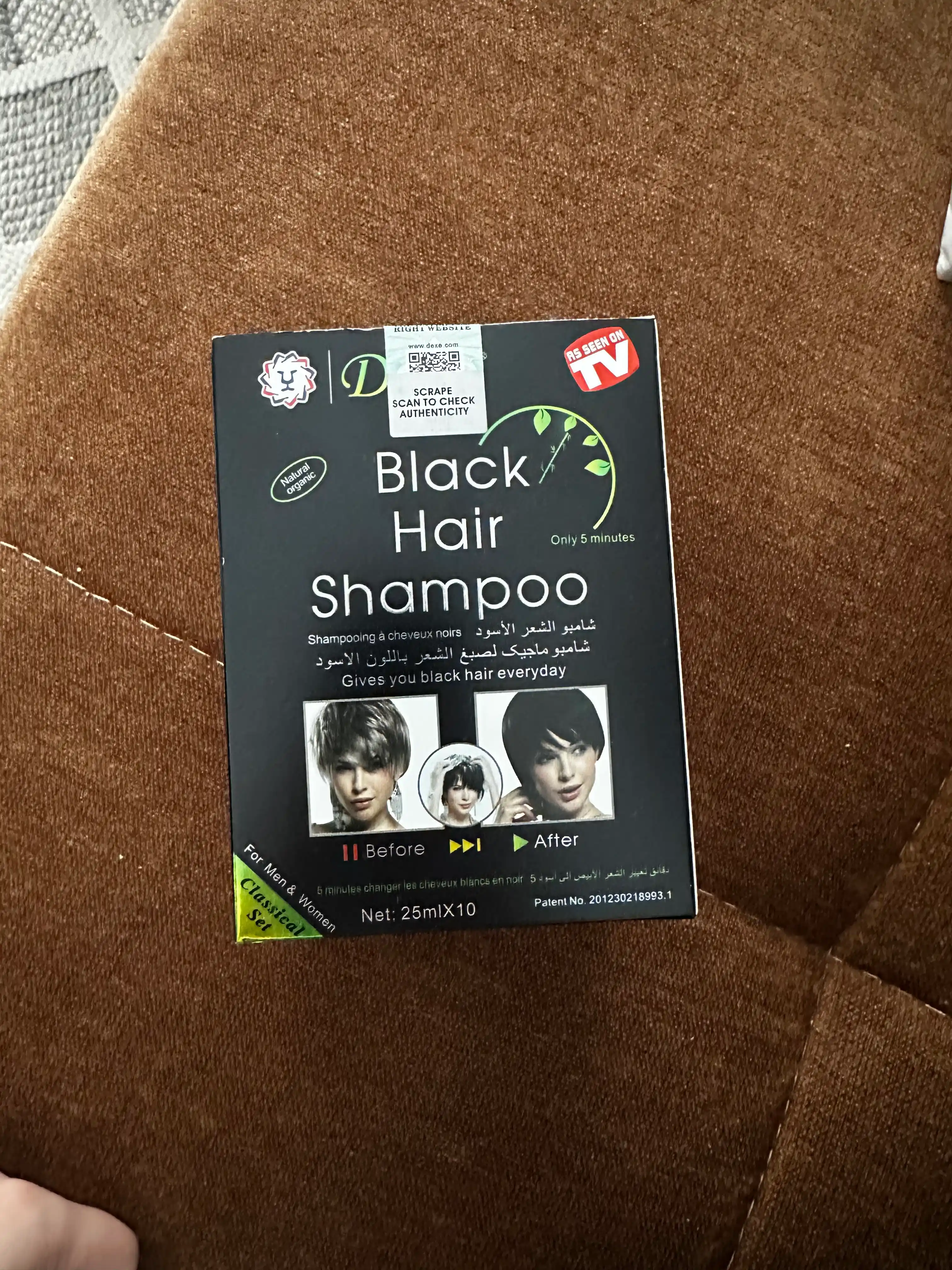 Шампунь краска для волос Dexe Black Hair чёрный против седины, 10 шт