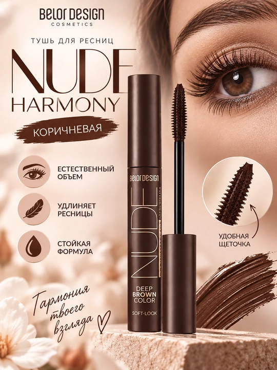 "Nude Harmony" kiprik tush, jigarrang - 