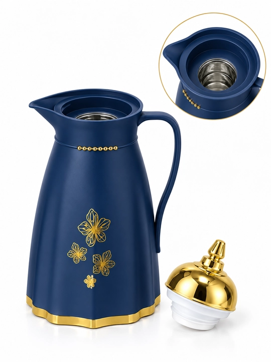 Evde Home Goods vakuumli termos choynak, 1 litr, shisha kolbali