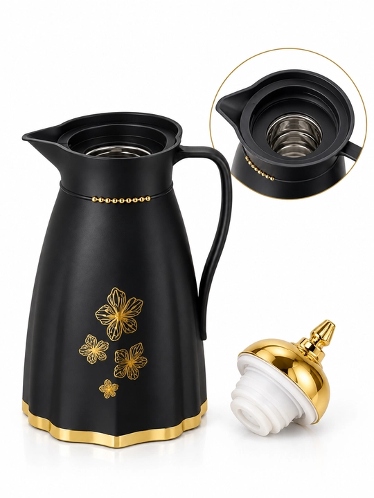 Evde Home Goods vakuumli termos choynak, 1 litr, shisha kolbali