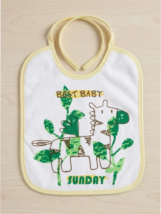 Chaqaloqlar uchun paxtali va printli oshxoʻrak (slyunvanchik) Kiddo Store