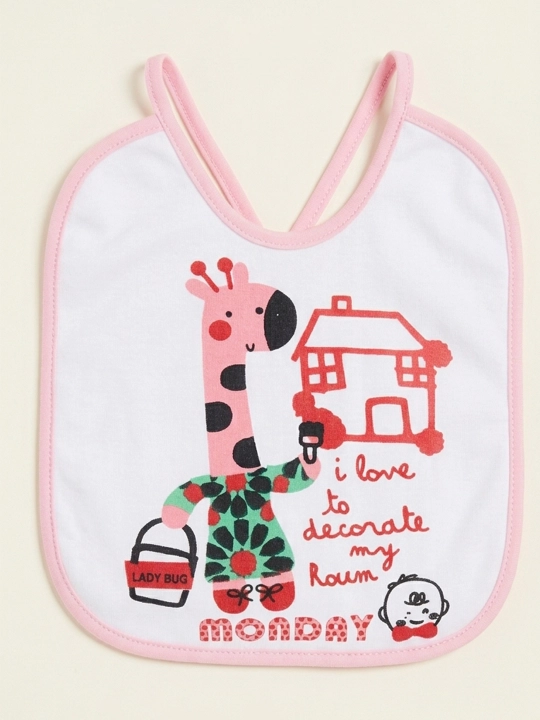 Chaqaloqlar uchun paxtali va printli oshxoʻrak (slyunvanchik) Kiddo Store