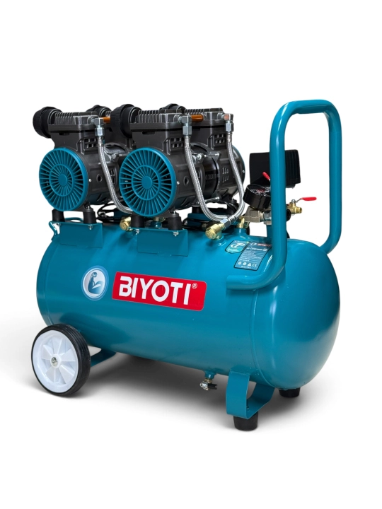 Компрессор воздушный BIYOTI BYT-AC50L, безмасляный, 50 л, 2600 Вт, 8 бар