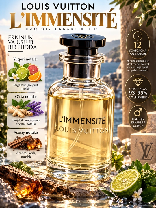 Erkaklar atiri LOUIS VUITTON L’IMMENSITE 100 ml Erkaklar uchun atir erkaklar parfum suvi - 