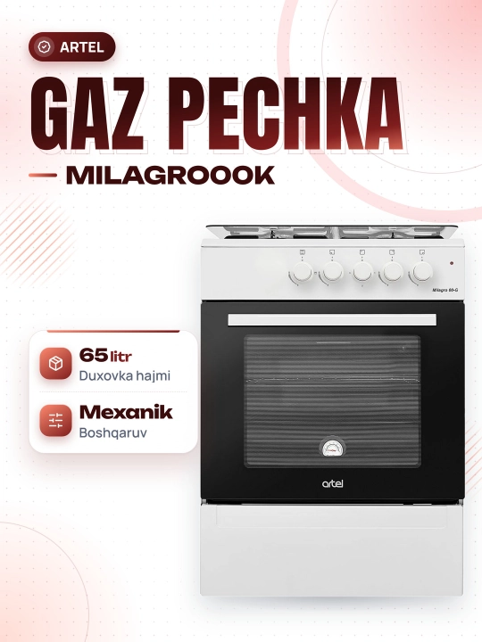 Kombinatsiyali plitasi Artel Milagro 00-K, elektr pechi bilan - 