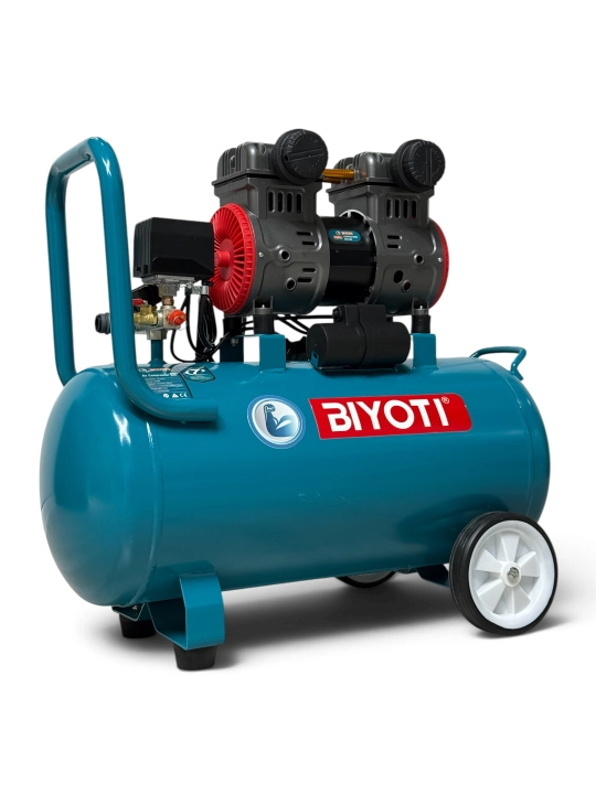 Компрессор воздушный BIYOTI BYT-AC50LA, безмасляный, 50 л, 1490 Вт, 8 бар