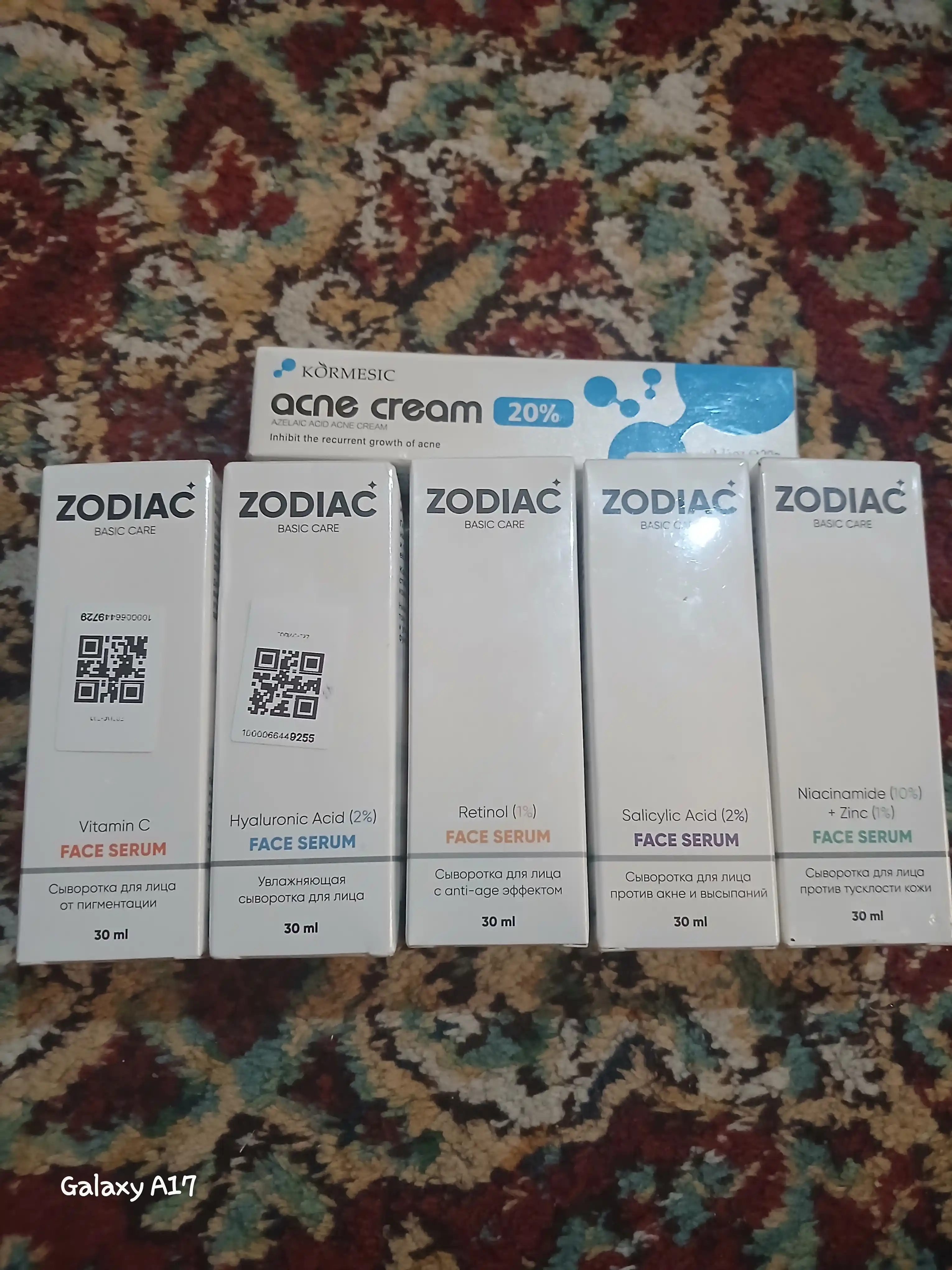 Сыворотка для кожи лица ZODIAC, омолаживающая, против акне, ниацинамид 10%, цинк 1%, 30 мл