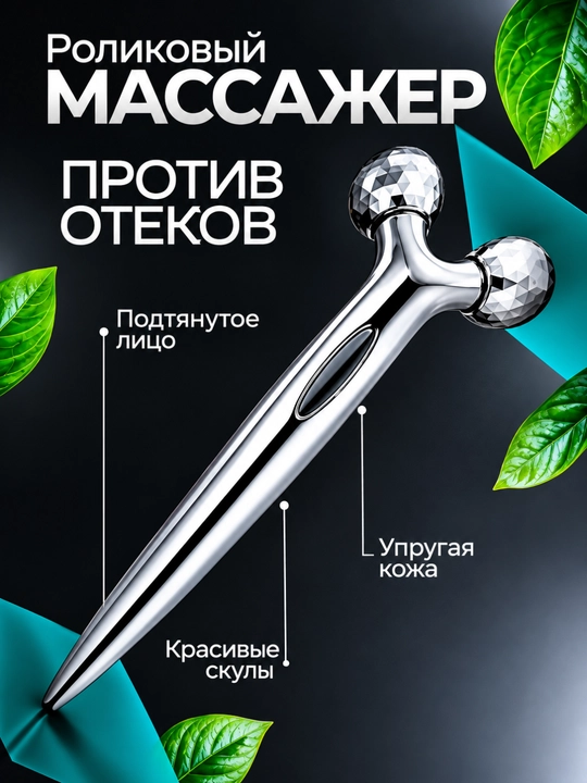 3D Массажер для лица и тела, металлический роликовый массажер с вращением на 360°